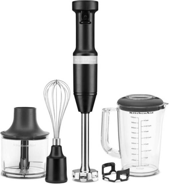 KitchenAid Staafmixer 5KHBV83EBM MAT ZWART Kleur matzwart