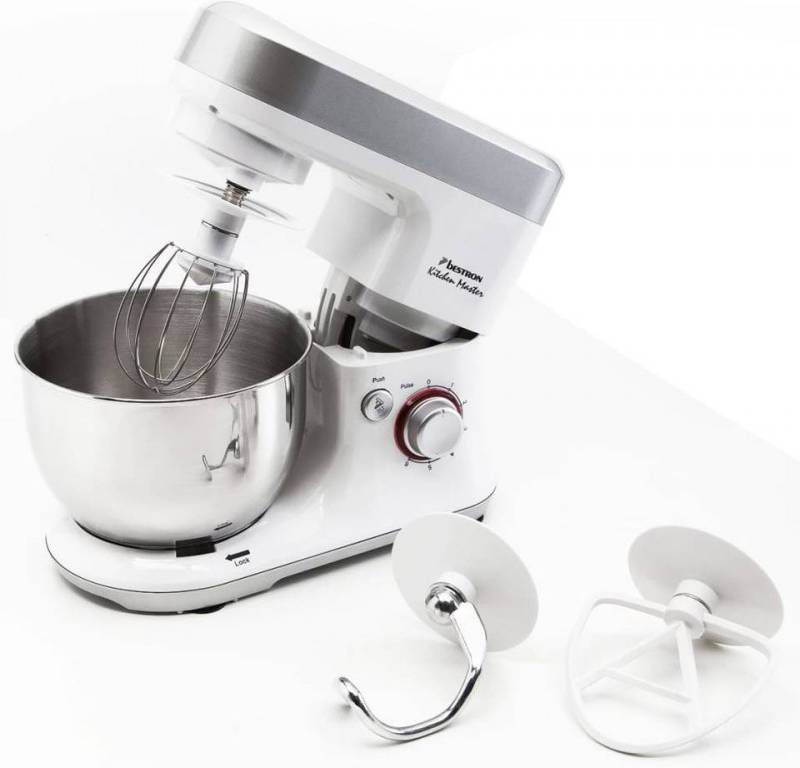 Bestron AKM700 Keukenmachine en Opzetblender RVS/Wit AKTIE