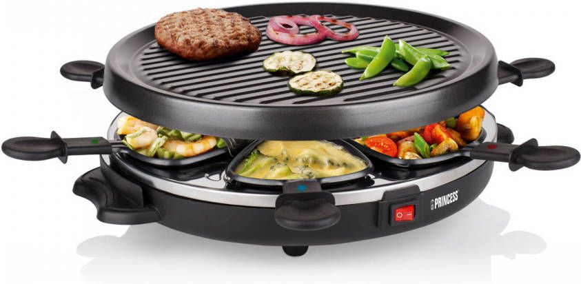 Princess Gourmet/raclette stel met 6 pannetjes 800 W 162725