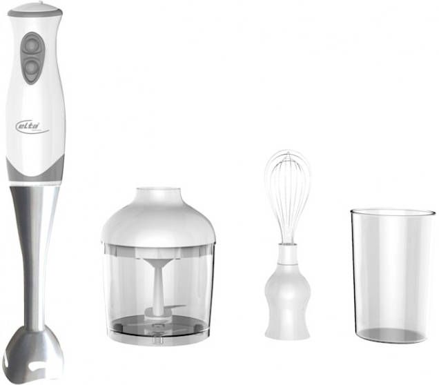 Elta 4 delige staafmixerset ESMS 200 Zilverkleur/Wit