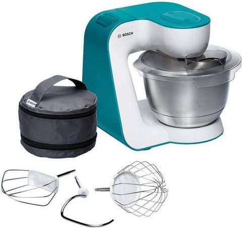 BOSCH Keukenmachine StartLine MUM54D00 7 werkstanden, deeghaak, garde, roergarde, wit/blauw