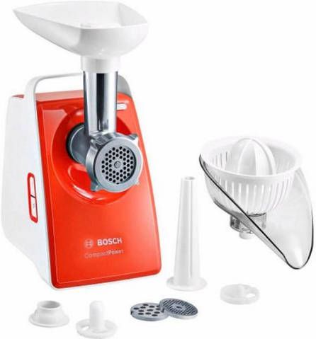 BOSCH Vleesmolen CompactPower MFW3630I inclusief citruspers, worstvuller en kibbeh opzet