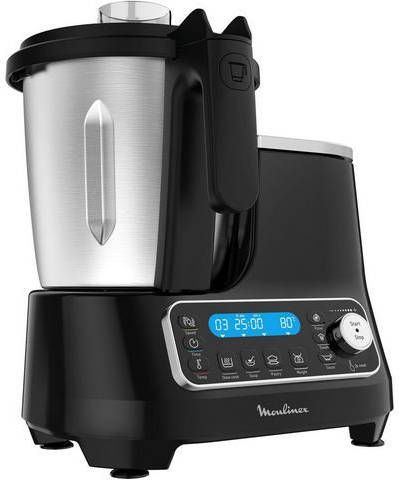 Moulinex Keukenmachine met kookfunctie HF4568 Click Chef 12 snelheidsinstellingen + pulse, 5 automatische programma’s + handmatige modus, 32 functies, geïntegreerde weegschaal, stoomopzet, receptenboek